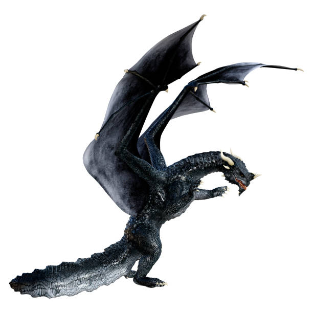 istock 3D illustration fantasy dragon on white 1256640048