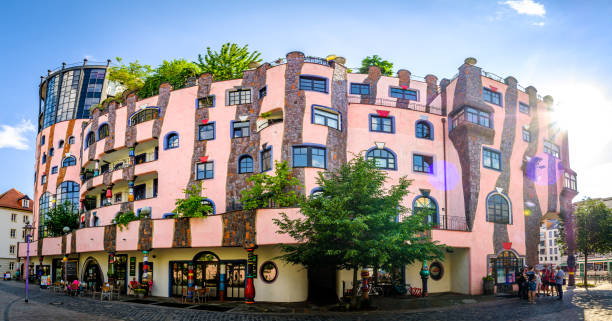 famous Hundertwasser House in Magdeburg - Germany Magdeburg, Germany - June 16: famous Arthouse of the Architect Friedensreich Hundertwasser called "gruene Zitadelle" in Magdeburg on June 16, 2020 hundertwasser house stock pictures, royalty-free photos & images