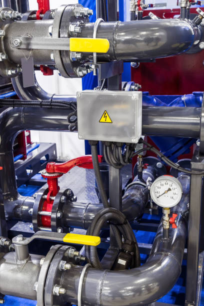 istock pipes and taps of a block heat point with a pump module 1256642795