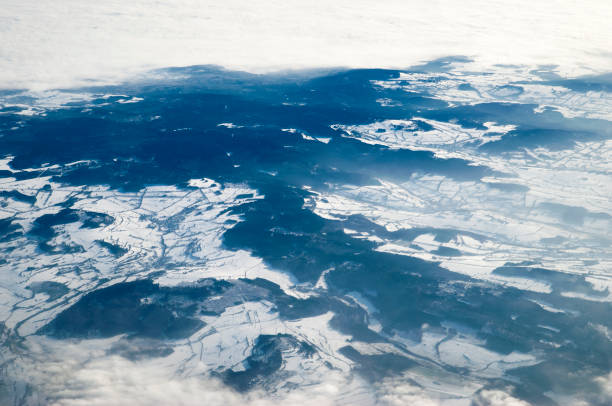 istock Aerial View of Winter Landscape 1256647355