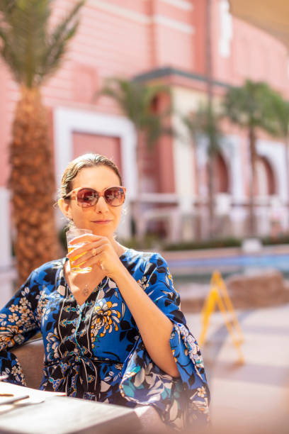 Woman Drinking Moroccan Mint Tea.