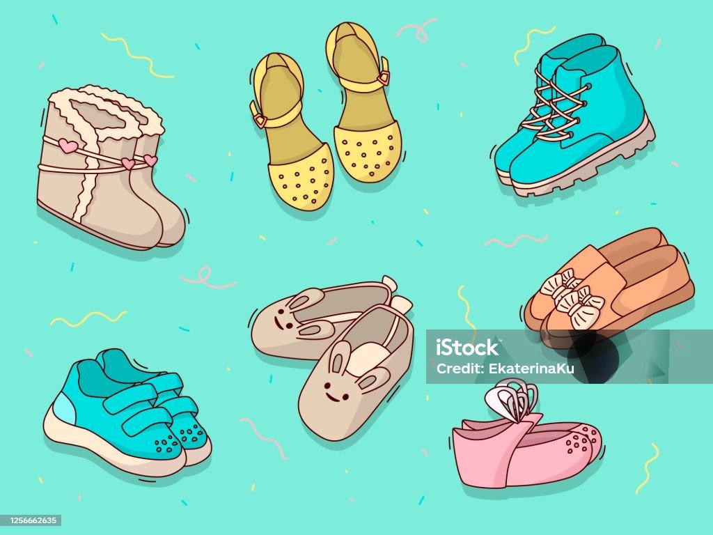 Ilustración de Conjunto De Iconos De Dibujos Animados Divertidos Patrón De Zapatos Infantiles Sandalias Zapatillas Zapatos Botas Zapatillas Con Decoraciones y más Vectores Libres de Derechos de Zapato de bebé - iStock Ilustración de Conjunto De Iconos De Dibujos Animados Divertidos Patrón De Zapatos Infantiles Sandalias Zapatillas Zapatos Botas Zapatillas Con Decoraciones y más Vectores Libres de Derechos de Zapato de bebé - iStock