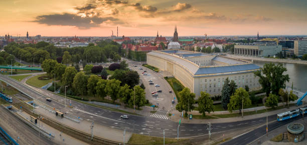 istock Aerial view from drone on Wroclaw center architecture at afternoon 1256664418