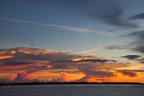 istock Colourful dusk over the River Amazon, Brazil 1256675723