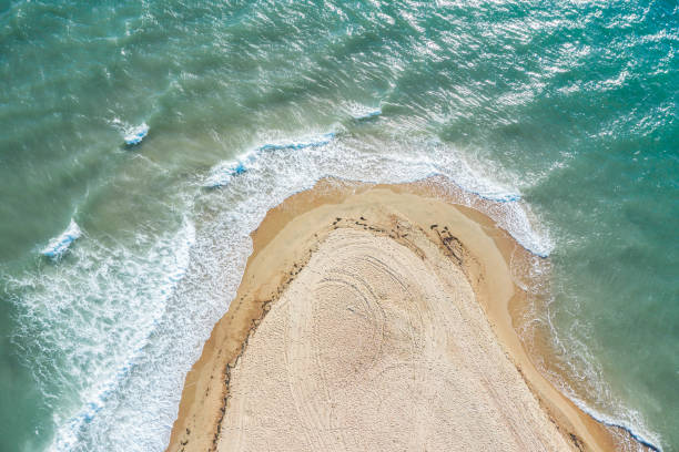 istock Drone view of sea wave's 1256676967
