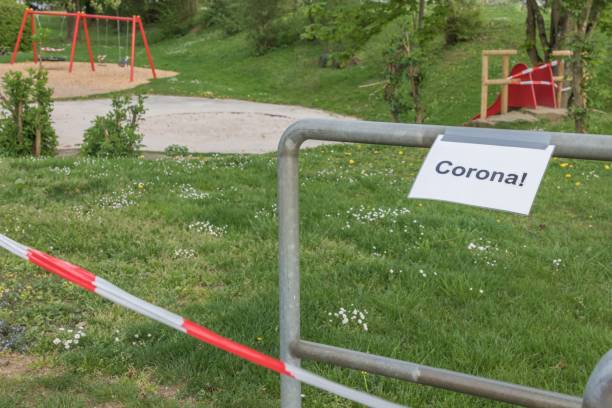 istock Corona virus quarantine lockdown prohibit playground area 1256677004