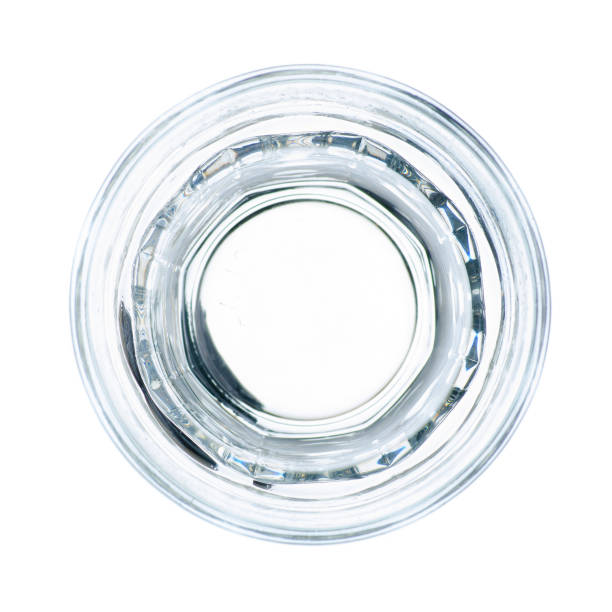 Top view of empty glass cup