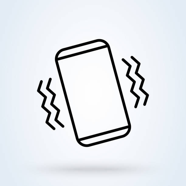 Vibrate phone line. vector Simple modern icon design illustration. Vibrate phone line. vector Simple modern icon design illustration. ringer stock illustrations