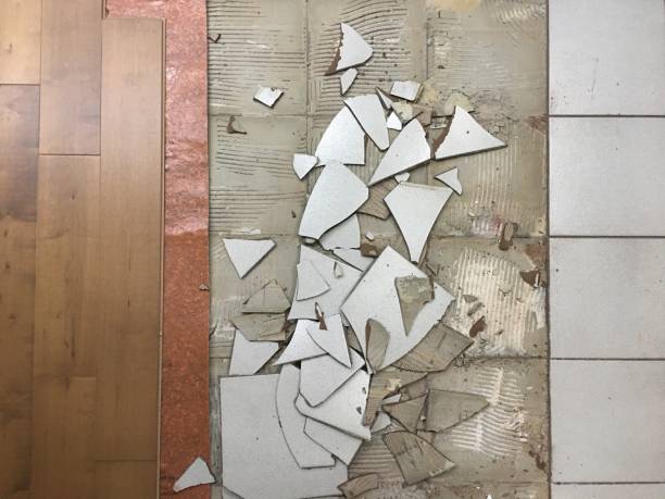 istock Hardwood floor replaces tile 1256681236