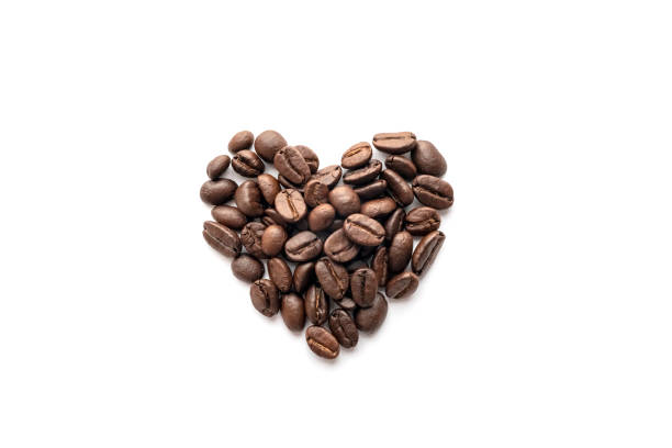istock Heart shape of roasted coffee beans 1256681706