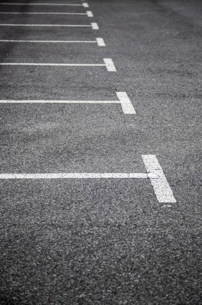 istock Parking signs on the asphalt 1256688000