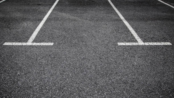 istock Parking signs on the asphalt 1256688002
