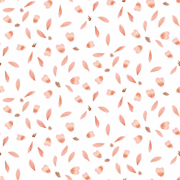 deconstructed flowers toss seamless vector pattern Deconstructed flowers toss seamless vector pattern. Light surface print design for feminine fabrics, wedding stationery, valentines cards, romantic gift wrap, and cosmetics packaging. all over pattern stock illustrations