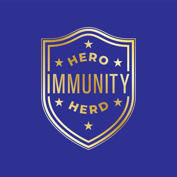 istock Herd immunity logo icon for New normal lifestye concept. After the Coronavirus or Covid-19 causing the way of life of humans to change to new normal. 1256699454