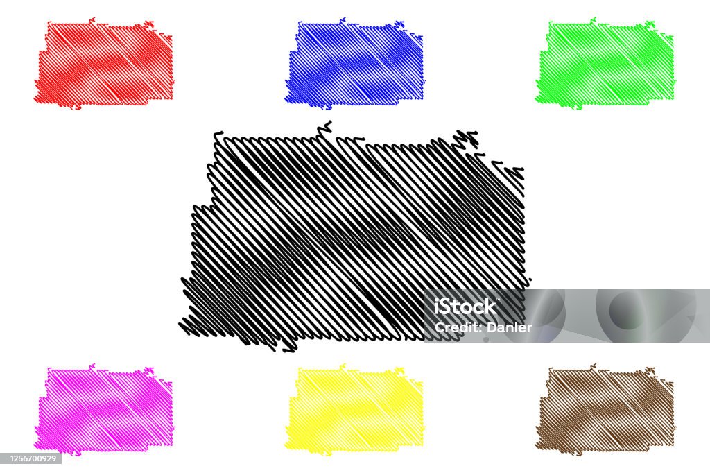 Gordon Map Icon Gordon County Georgia Map Vector Illustration Scribble Sketch Gordon ...