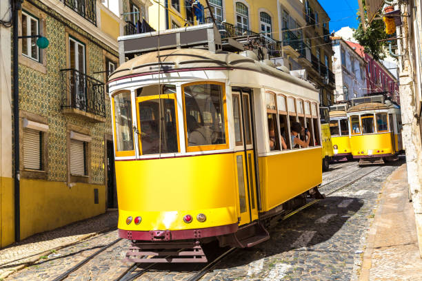 istock Vintage tram in  Lisbon 1256700950