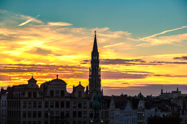 istock Cityscape of Brussels at night 1256701682