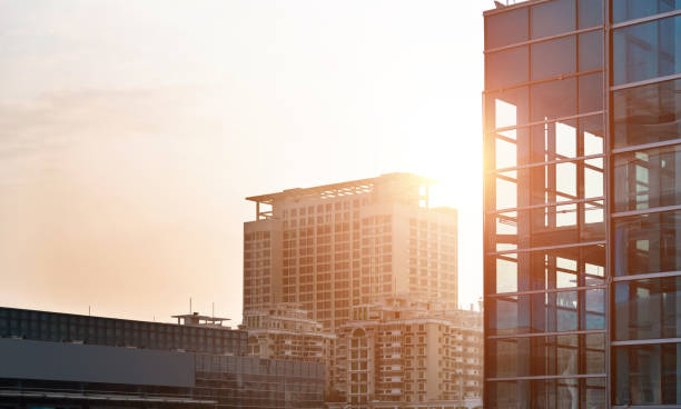 istock The corner of modern glass office building 1256706503