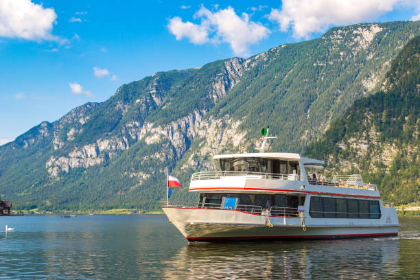 istock Ship on Hallstatt lake, Austria 1256706611