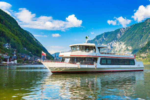 istock Ship on Hallstatt lake, Austria 1256707191