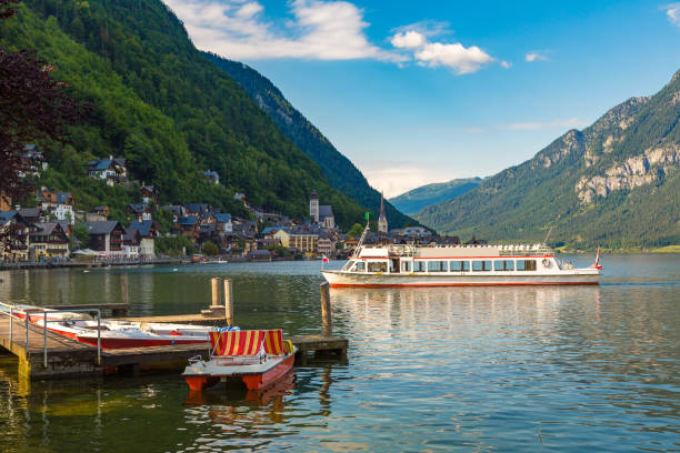 istock Ship on Hallstatt lake, Austria 1256707240