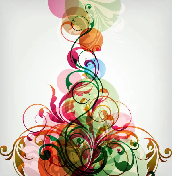 Vector illustration of Abstract floral vertical background in modern style. Vector illustration