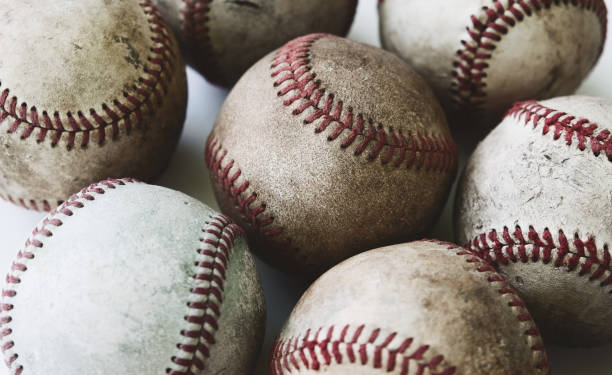 istock Group of old used baseballs 1256713041