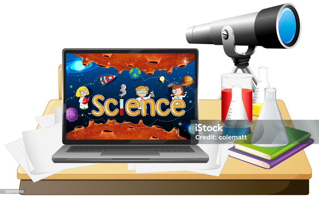 Science On Laptop Screen Stock Illustration - Download Image Now ...
