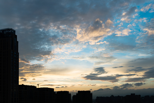 Colorful cloudy sky at sunset