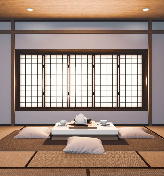 istock shelf wall design in room modern tropical style - empty room interior - minimal design. 3d rendering 1256722624
