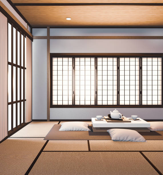istock shelf wall design in room modern tropical style - empty room interior - minimal design. 3d rendering 1256722626