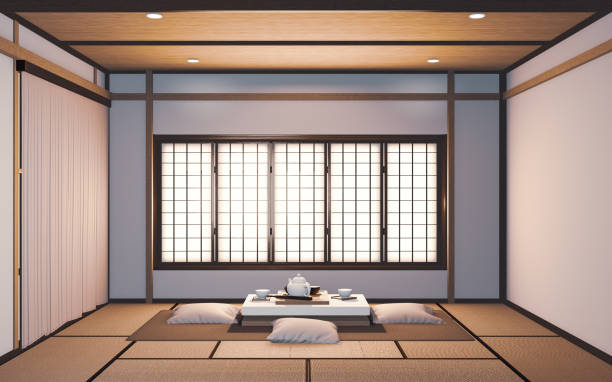 istock shelf wall design in room modern tropical style - empty room interior - minimal design. 3d rendering 1256722735
