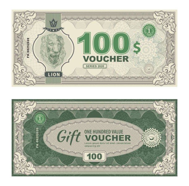 istock Vector money banknotes illustration with portrait of Lion. classical statue . Back sides of money bills Back sides of money bills. Floral border 1256723645