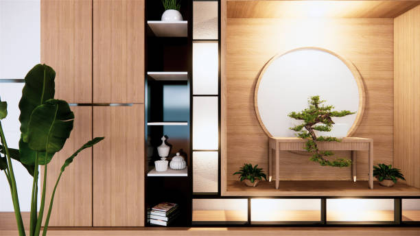 istock Sofa japanese style on room  japan and the white backdrop provides a window for editing.3D rendering 1256724148