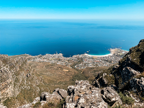 Cape Town with its Camps Bay and Clifton Beaches as Viewed from a Hike up on the Table Mountain, South Africa