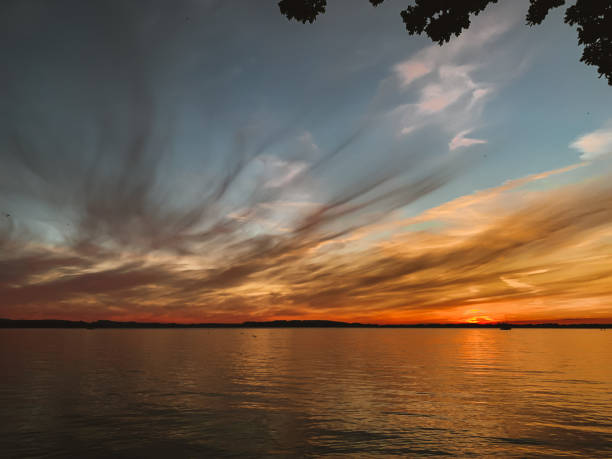 istock Lake Chiemsee at Sunset, Upper Bavaria, Germany 1256727392