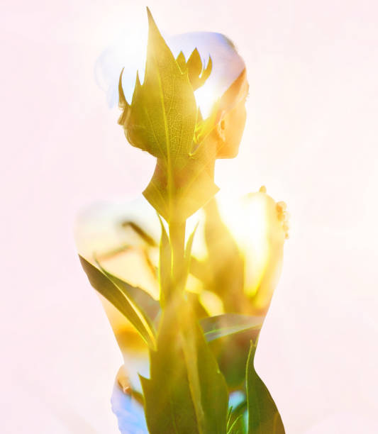 istock Multiple exposure of woman and nature 1256727923