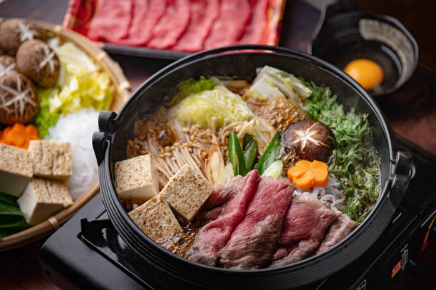 istock sukiyaki, japanese traditional hot pot 1256728050
