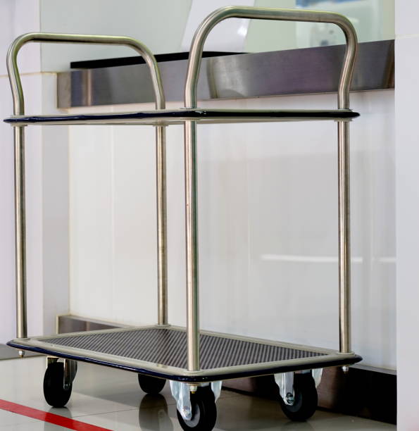istock Trolley with stainless steel racks 1256732023