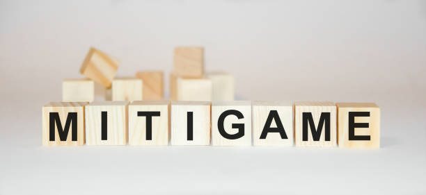 istock Word mitigame made with wood building blocks,stock image 1256734690