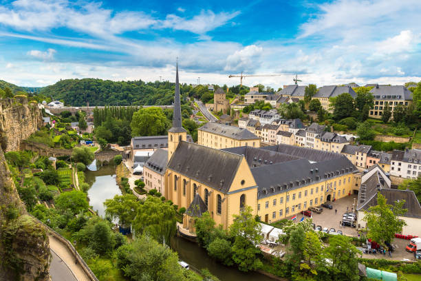 istock Panoramic cityscape of Luxembourg 1256738273