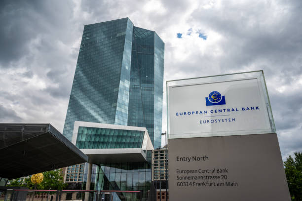 European Central Bank main building, Frankfurt, Germany stock photo