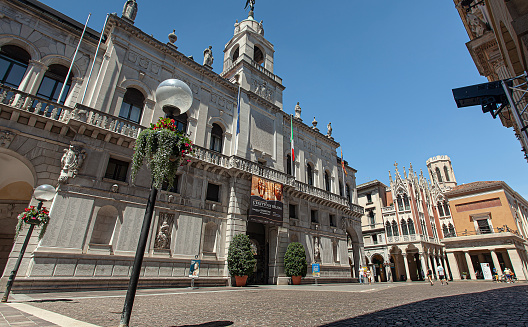 PADOVA, ITALY 17 JULY 2020: Cavour square in Padua, Italy