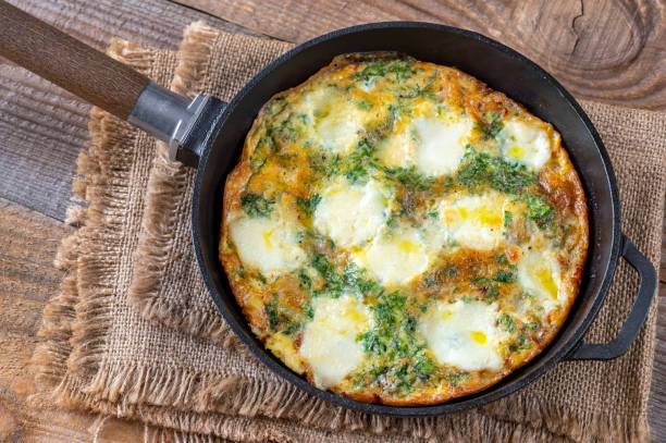 istock Frittata with ground meat and mozzarella 1256747230
