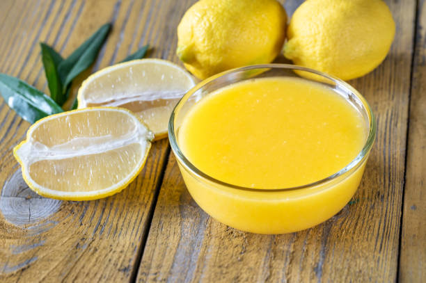istock Glass bowl of lemon curd 1256747551