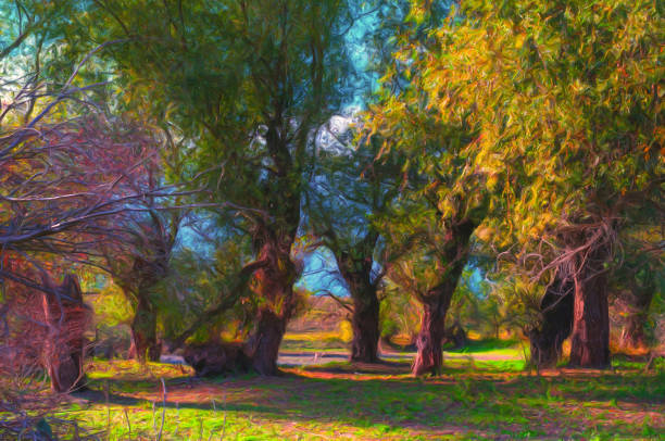 istock Oil landscape painting 1256750767
