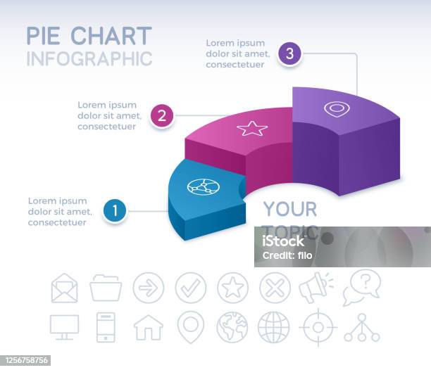 3st Chart Three Section 3d Infographic Pie Chart Stock Illustration - Download ...