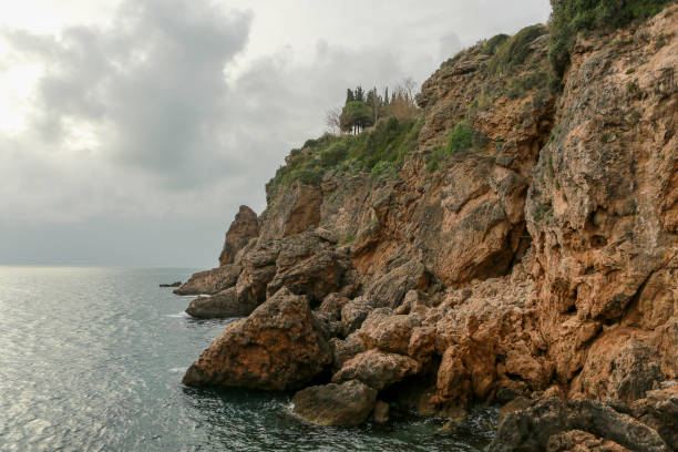 istock Cliffs of cliffs by the sea in Turkey / Antalya 1256762499