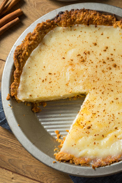 istock Homemade Sweet Sugar Cream Pie 1256766521