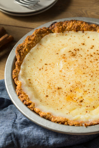istock Homemade Sweet Sugar Cream Pie 1256767133